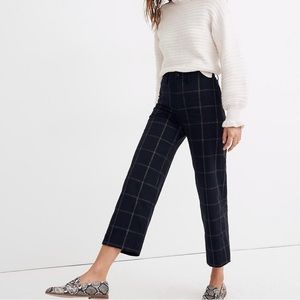 Madewell Slim Emmett Wide Leg Crop Pants in Windowpane
